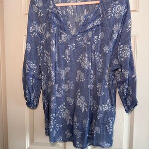 Floral Blue Women's Top
